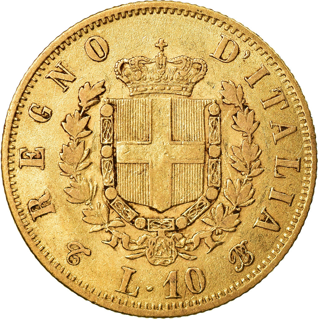 Coin, Italy, Vittorio Emanuele II, 10 Lire, 1863, Torino, EF(40-45), Gold