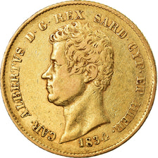 Moneda, Estados italianos, SARDINIA, Carlo Alberto, 20 Lire, 1834, Torino, MBC