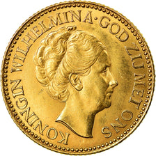 Coin, Netherlands, Wilhelmina I, 10 Gulden, 1925, AU(55-58), Gold, KM:162