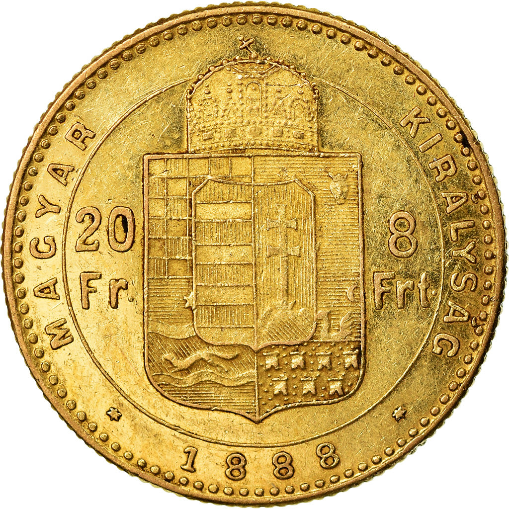 Moneda, Hungría, Franz Joseph I, 8 Forint , 1888, Kormoczbanya, MBC+