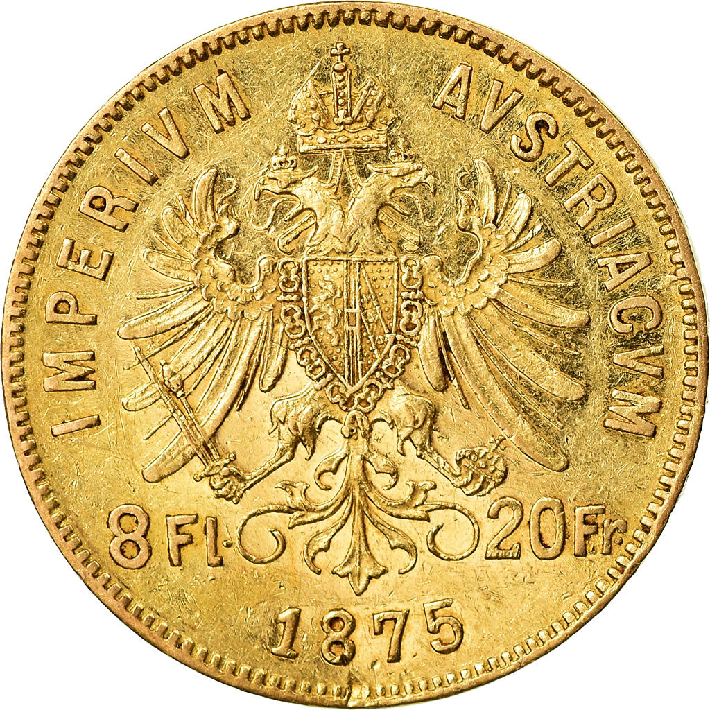 Monnaie, Autriche, Franz Joseph I, 8 Florins-20 Francs, 1875, TTB+, Or, KM:2269