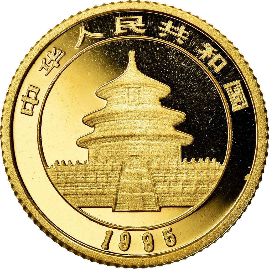 Coin, CHINA, PEOPLE'S REPUBLIC, 5 Yüan, 1995, Proof, MS(65-70), Gold, KM:715