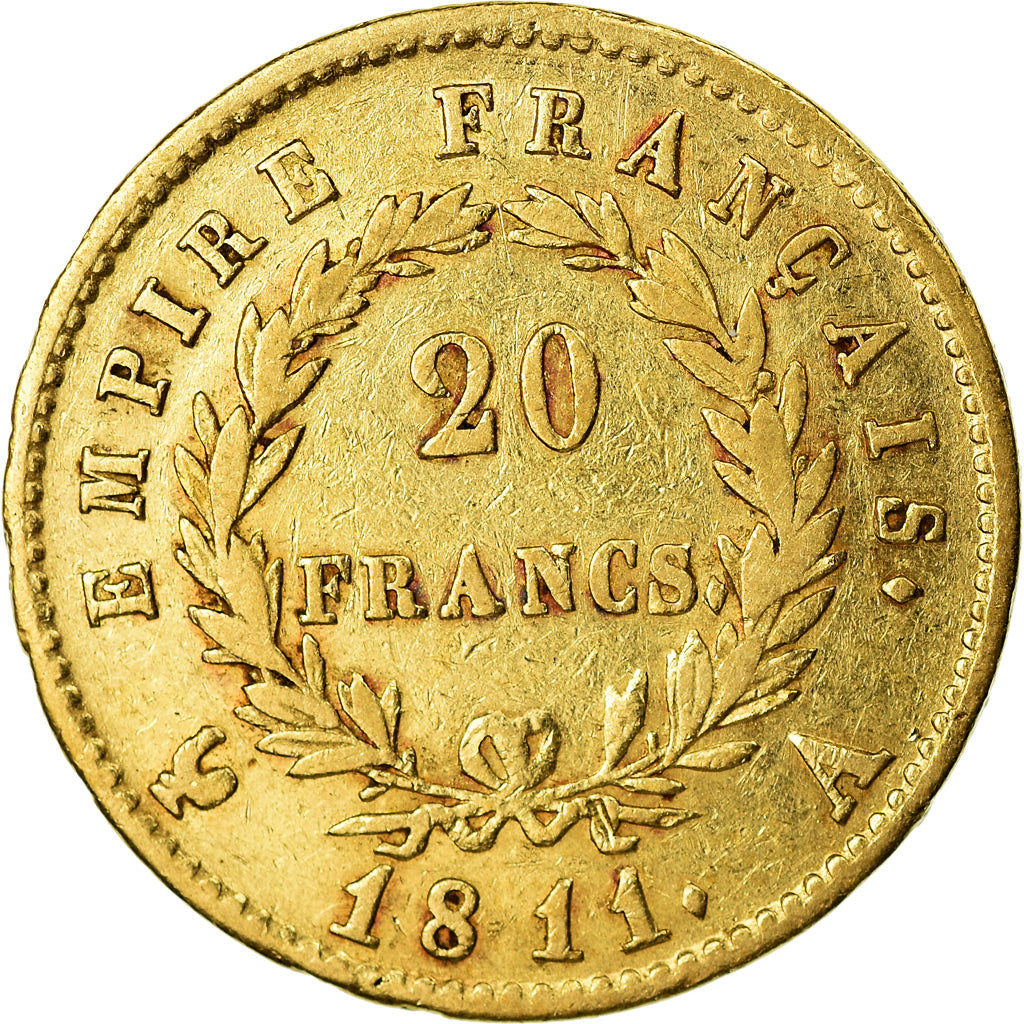 Moneda, Francia, Napoléon I, 20 Francs, 1811, Paris, MBC, Oro, KM:695.1