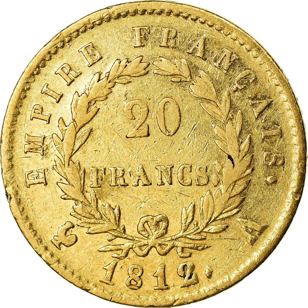 Moneda, Francia, Napoléon I, 20 Francs, 1812, Paris, MBC, Oro, KM:695.1