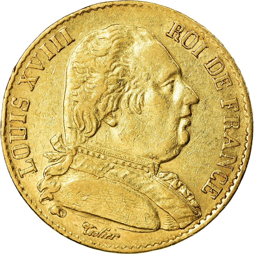 Monnaie, France, Louis XVIII, Louis XVIII, 20 Francs, 1815, Paris, TTB+, Or
