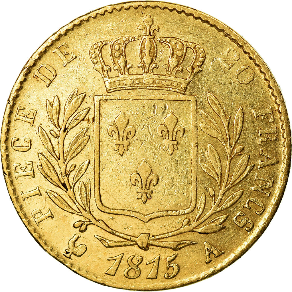 Monnaie, France, Louis XVIII, Louis XVIII, 20 Francs, 1815, Paris, TTB+, Or
