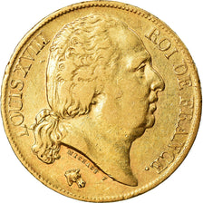 Munten, Frankrijk, Louis XVIII, 20 Francs, 1824, Paris, ZF, Goud