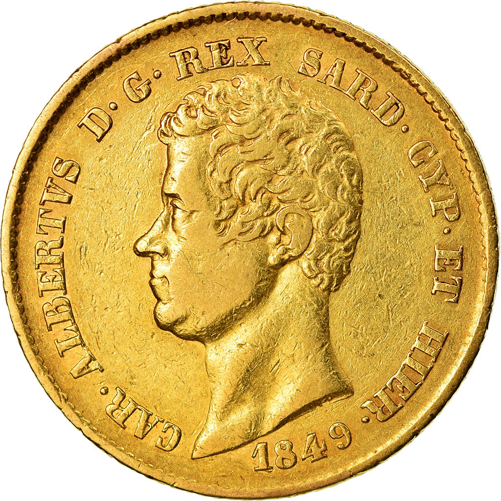 Munten, Italiaanse staten, SARDINIA, Carlo Alberto, 20 Lire, 1849, Genoa, ZF
