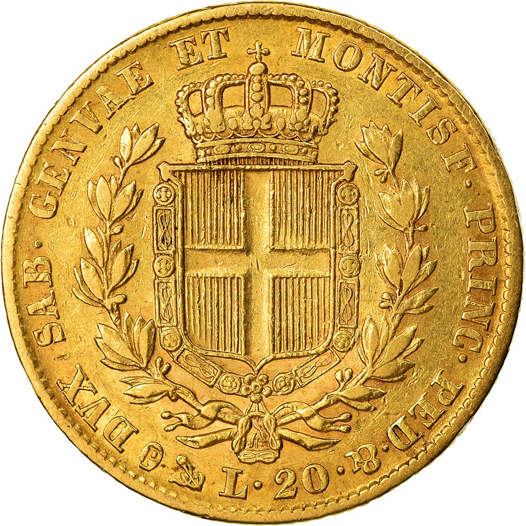 Munten, Italiaanse staten, SARDINIA, Carlo Alberto, 20 Lire, 1849, Genoa, ZF