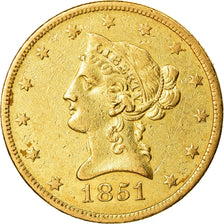 Coin, United States, Coronet Head, $10, 1851, New Orleans, AU(50-53)