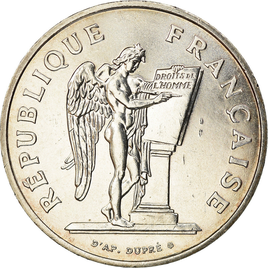 Munten, Frankrijk, Droits de l'Homme, 100 Francs, 1989, PR, Zilver, KM:970