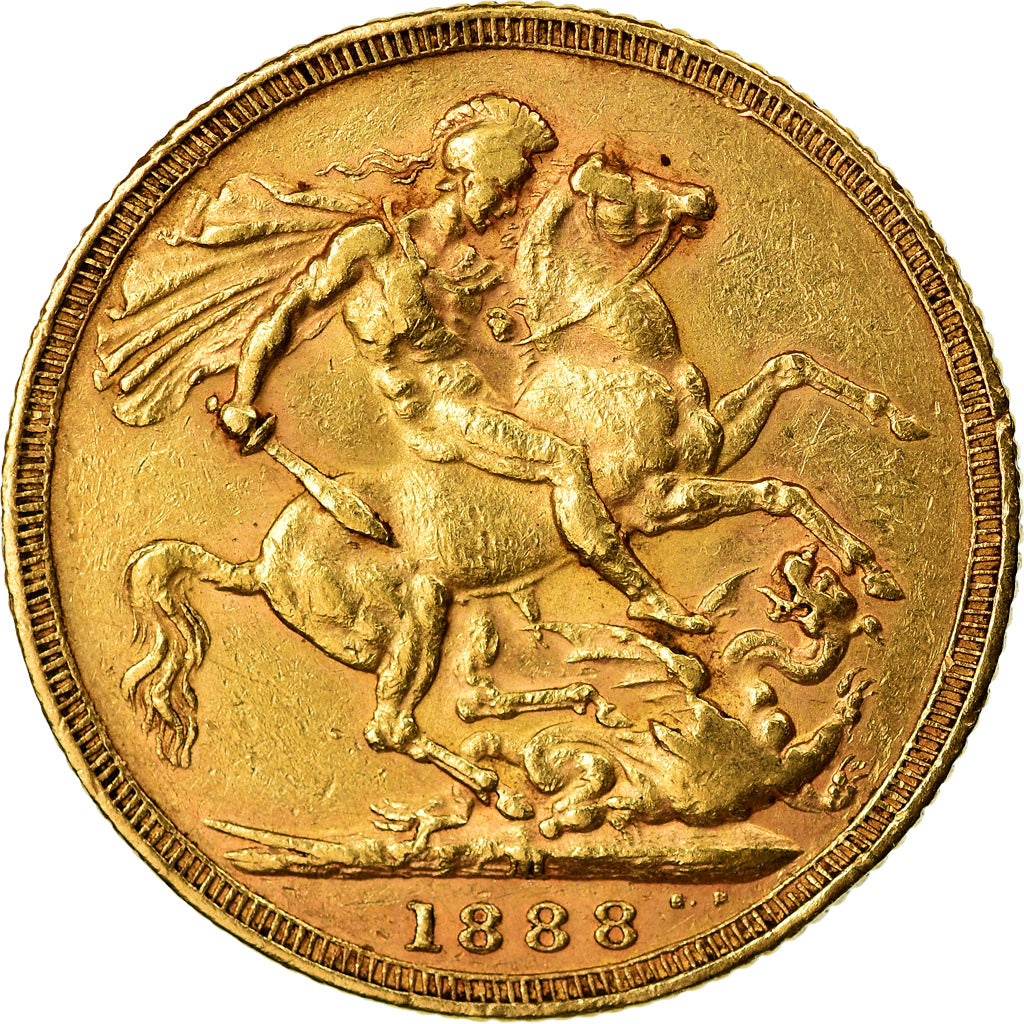 Munten, Australië, Victoria, Sovereign, 1888, Melbourne, ZF+, Goud, KM:10