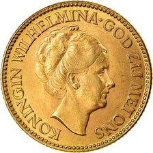 Coin, Netherlands, Wilhelmina I, 10 Gulden, 1925, AU(55-58), Gold, KM:162