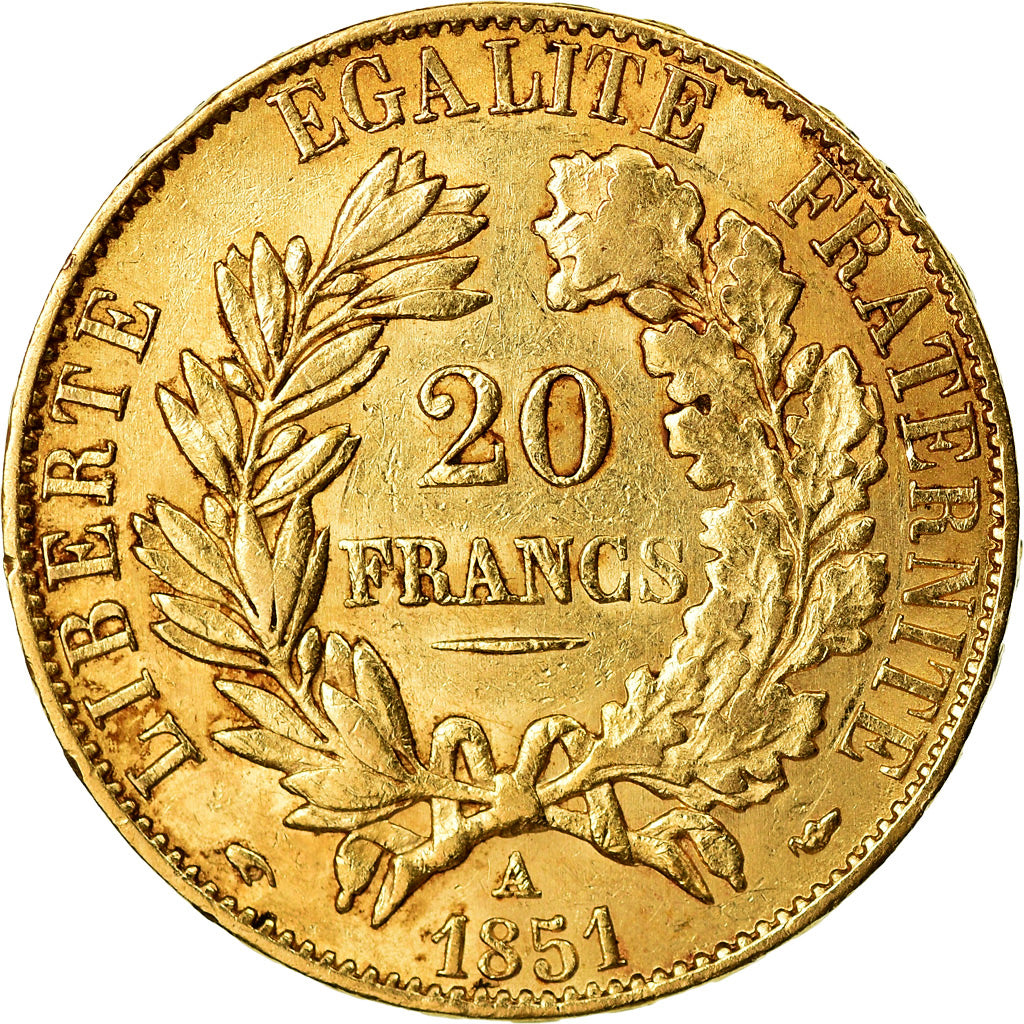 Monnaie, France, Cérès, 20 Francs, 1851, Paris, SUP, Or, Gadoury:1059, KM:762