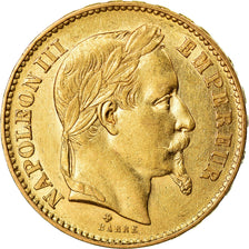 Moeda, França, Napoleon III, 20 Francs, 1869, Strasbourg, AU(55-58)