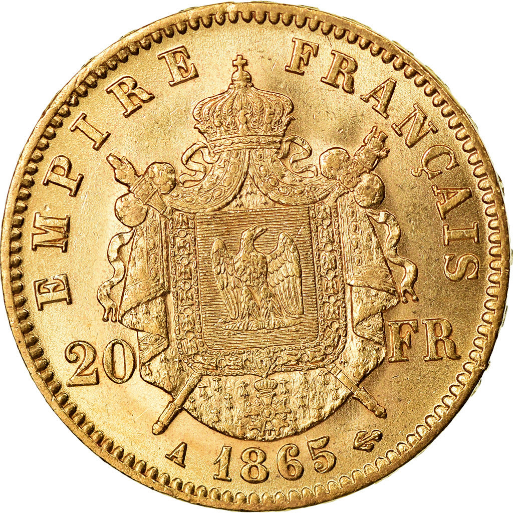 Monnaie, France, Napoleon III, 20 Francs, 1865, Paris, SUP, Or