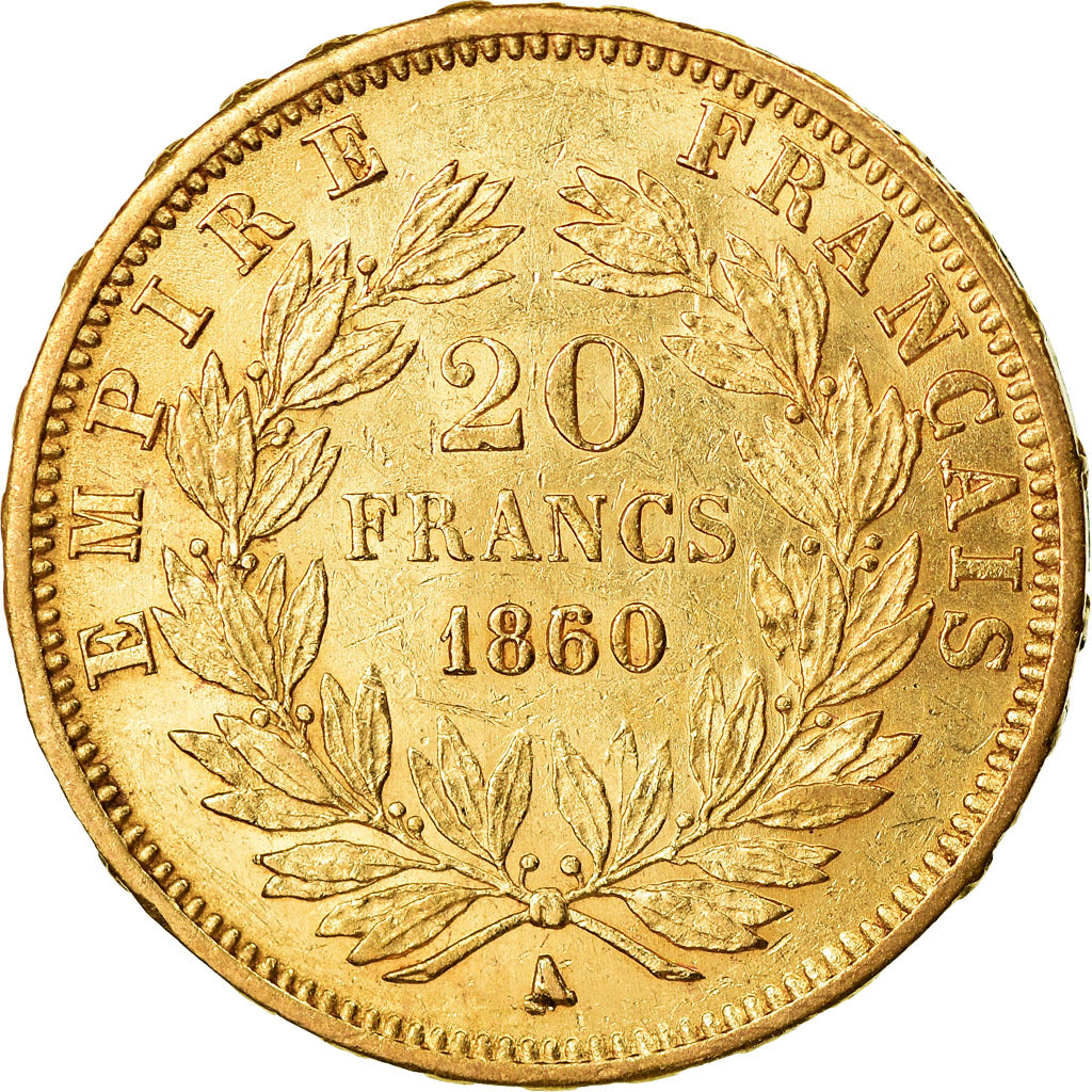 Monnaie, France, Napoleon III, Napoléon III, 20 Francs, 1860/50, Paris, SUP