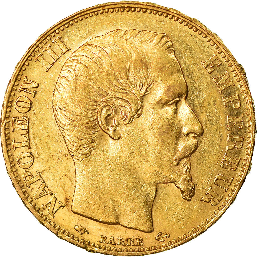 Moneda, Francia, Napoleon III, 20 Francs, 1860, Paris, MBC+, Oro