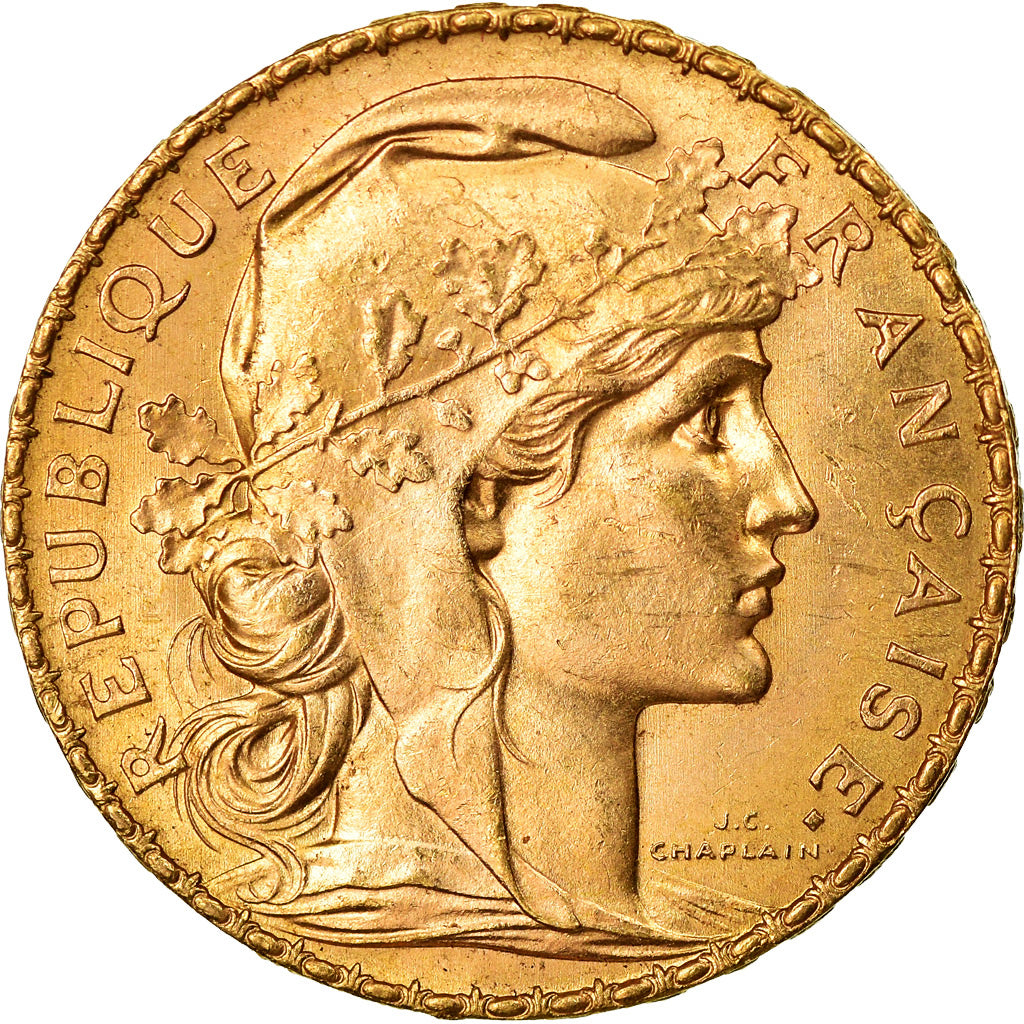 Coin, France, Marianne, 20 Francs, 1912, Paris, AU(55-58), Gold, KM:857