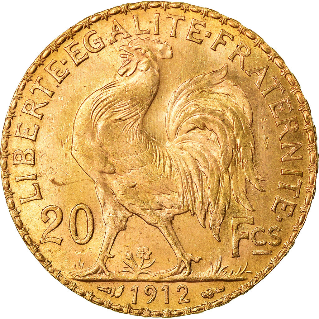 Coin, France, Marianne, 20 Francs, 1912, Paris, AU(55-58), Gold, KM:857