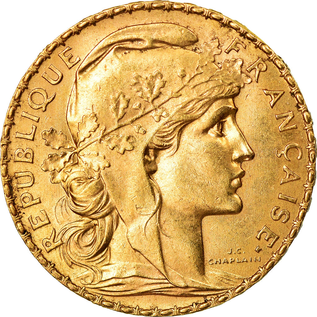 Moneta, Francia, Marianne, 20 Francs, 1912, Paris, SPL-, Oro, KM:857