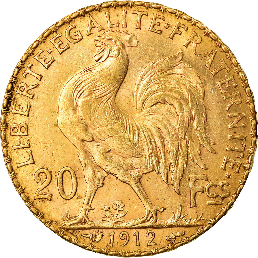 Moneta, Francia, Marianne, 20 Francs, 1912, Paris, SPL-, Oro, KM:857