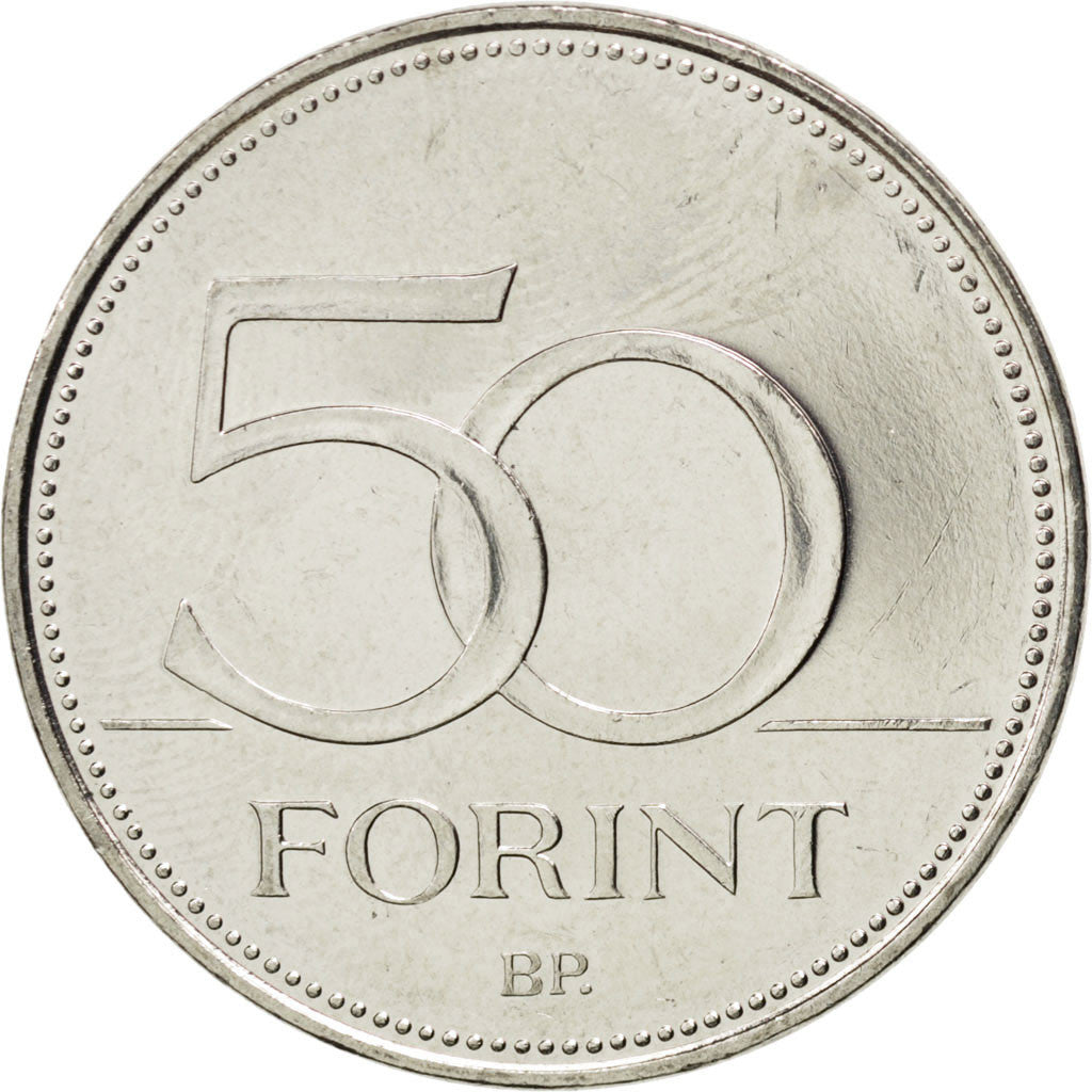 Coin, Hungary, 50 Forint, 2008, MS(63), Copper-nickel, KM:697