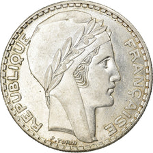 Moeda, França, Turin, 20 Francs, 1938, Paris, AU(55-58), Prata, KM:879