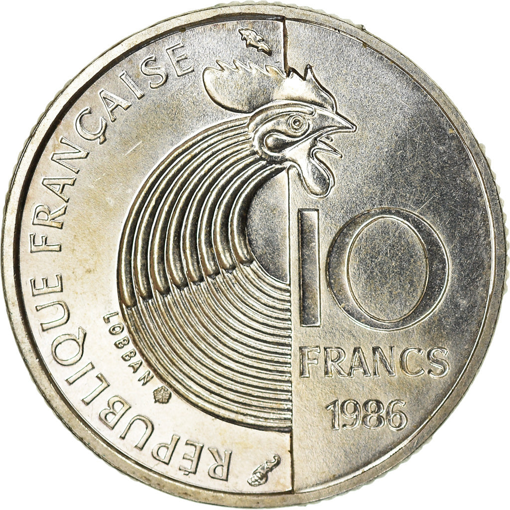 Münze, Frankreich, Schumann, 10 Francs, 1986, STGL, Silber, KM:958a