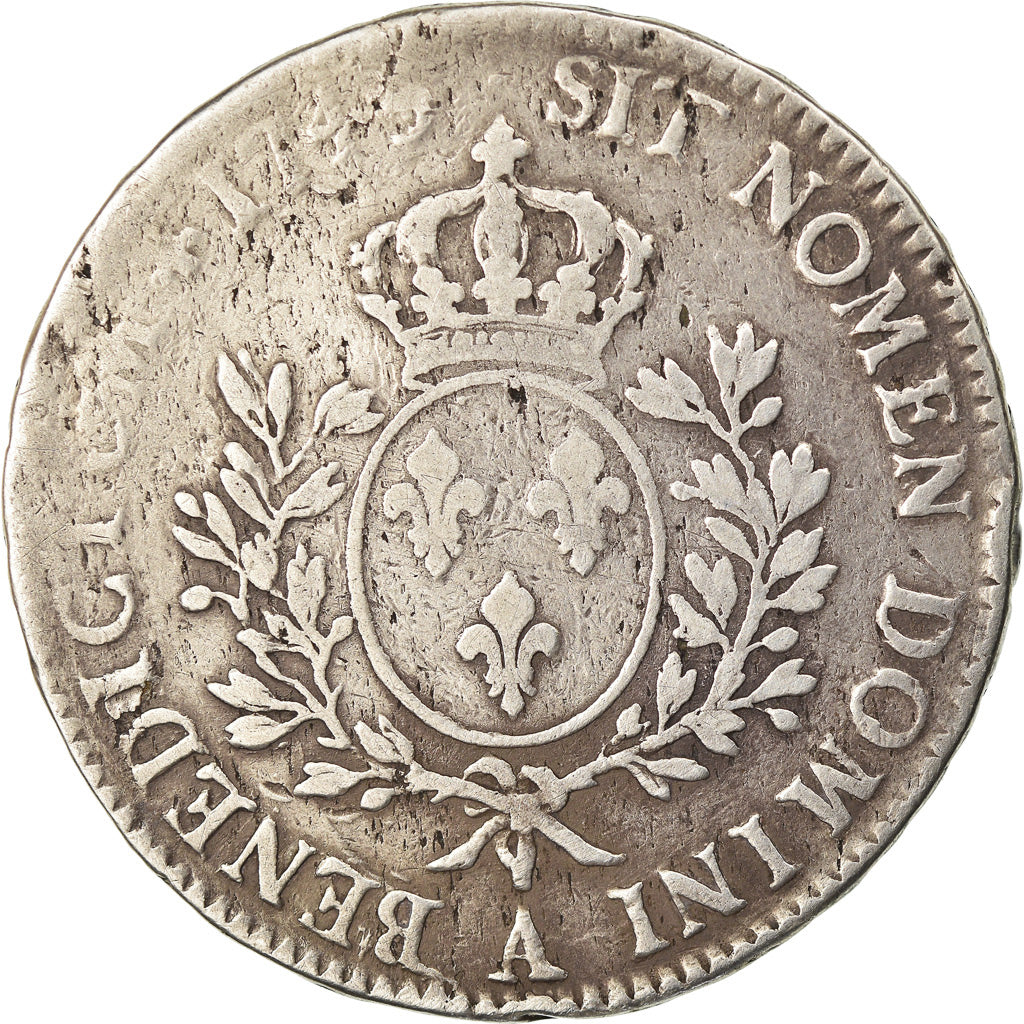Moneta, Francja, Louis XV, Écu au bandeau, Ecu, 1745, Paris, VF(30-35), Srebro
