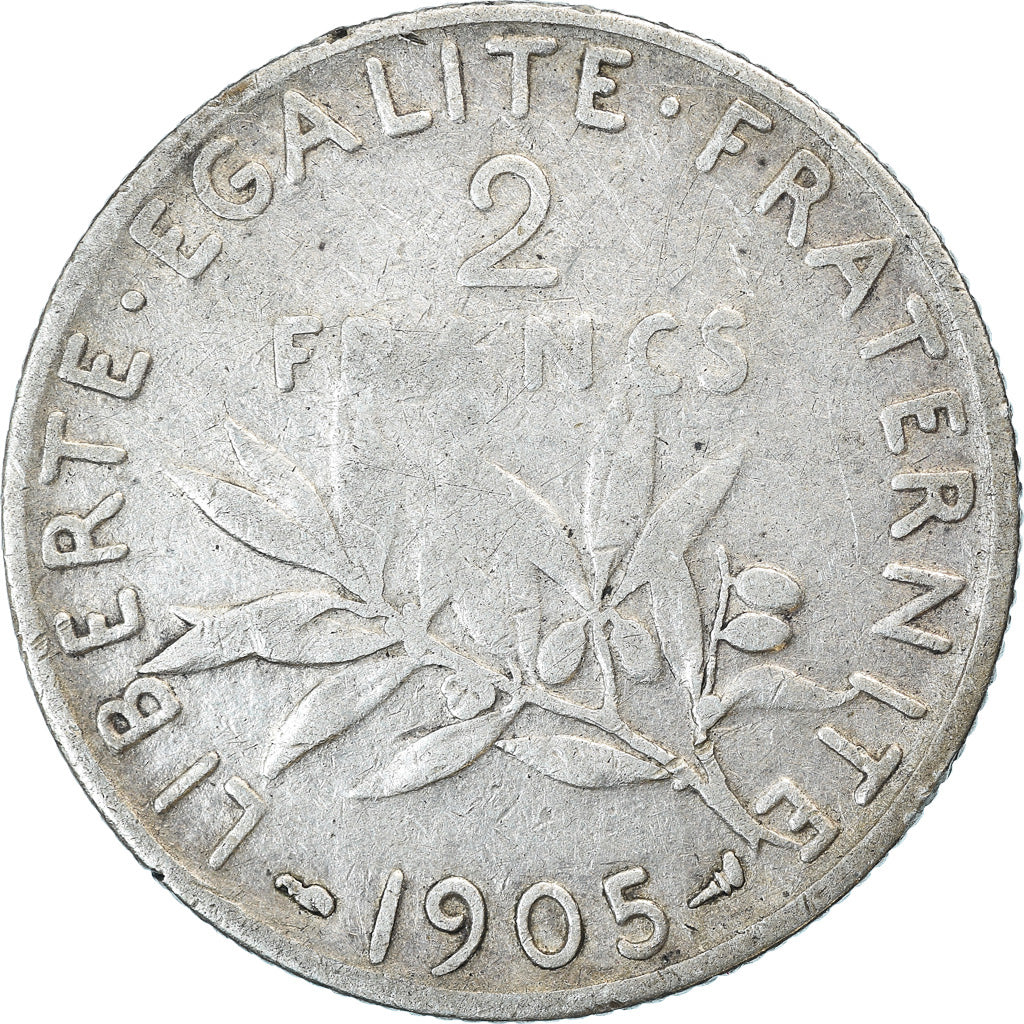 Coin, France, Semeuse, 2 Francs, 1905, Paris, VF(30-35), Silver, KM:845.1