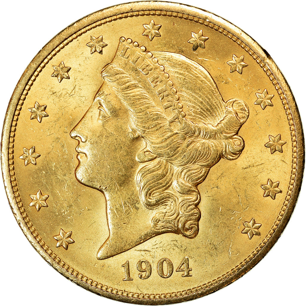 Moneta, USA, Liberty Head, $20, Double Eagle, 1904, U.S. Mint, Philadelphia