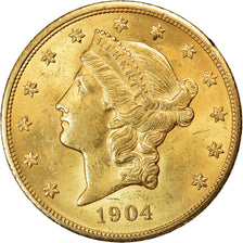 Moneta, USA, Liberty Head, $20, Double Eagle, 1904, U.S. Mint, Philadelphia