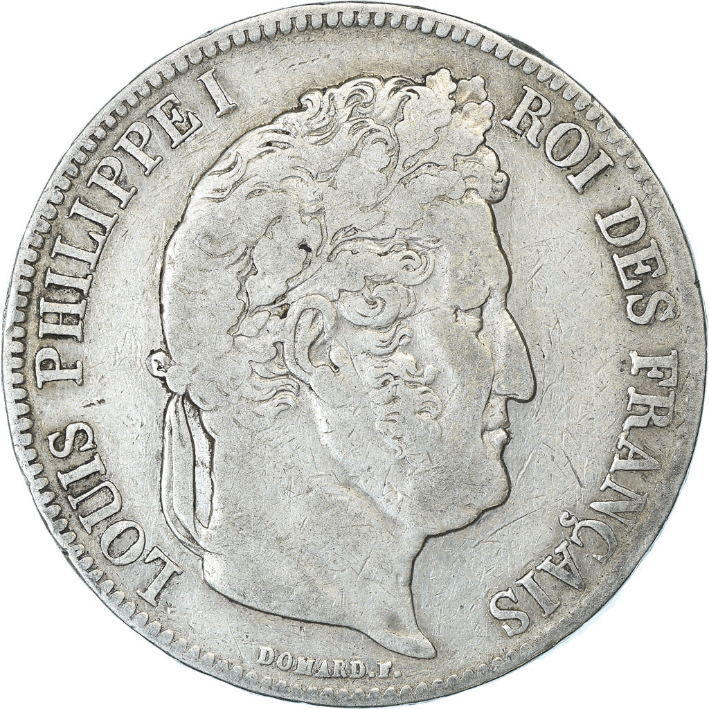Coin, France, Louis-Philippe, 5 Francs, 1839, Bordeaux, VF(30-35), Silver