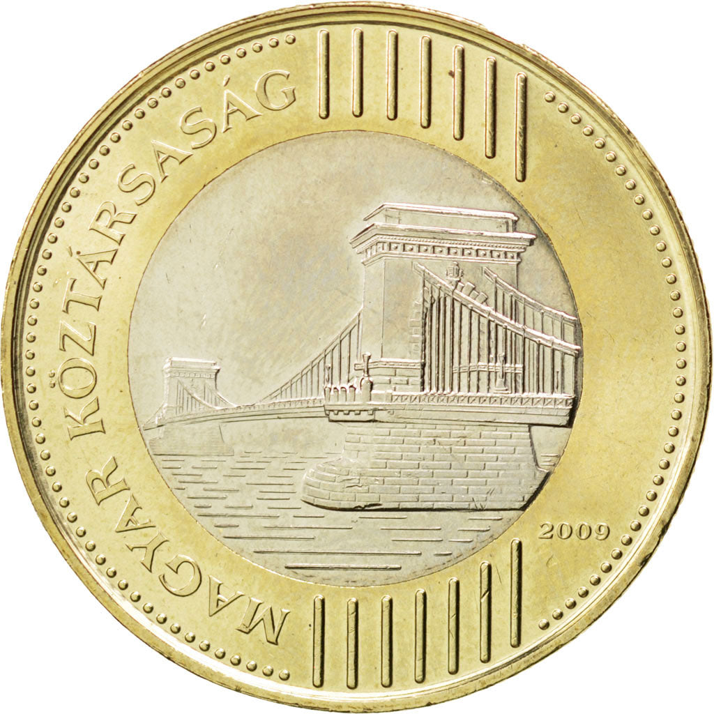 HUNGARY, 200 Forint, 2009, Budapest, KM #826, MS(63), Bi-Metallic, 28.3, 9.05
