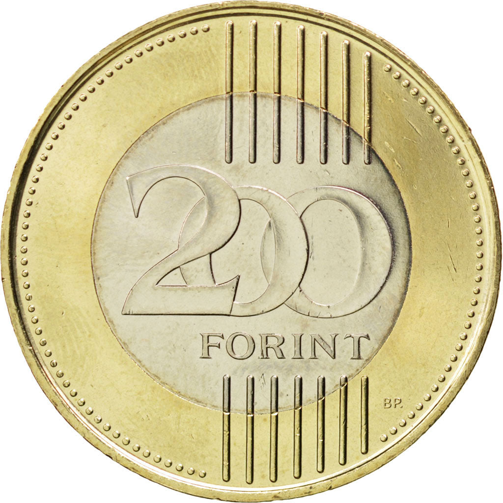HUNGARY, 200 Forint, 2009, Budapest, KM #826, MS(63), Bi-Metallic, 28.3, 9.05