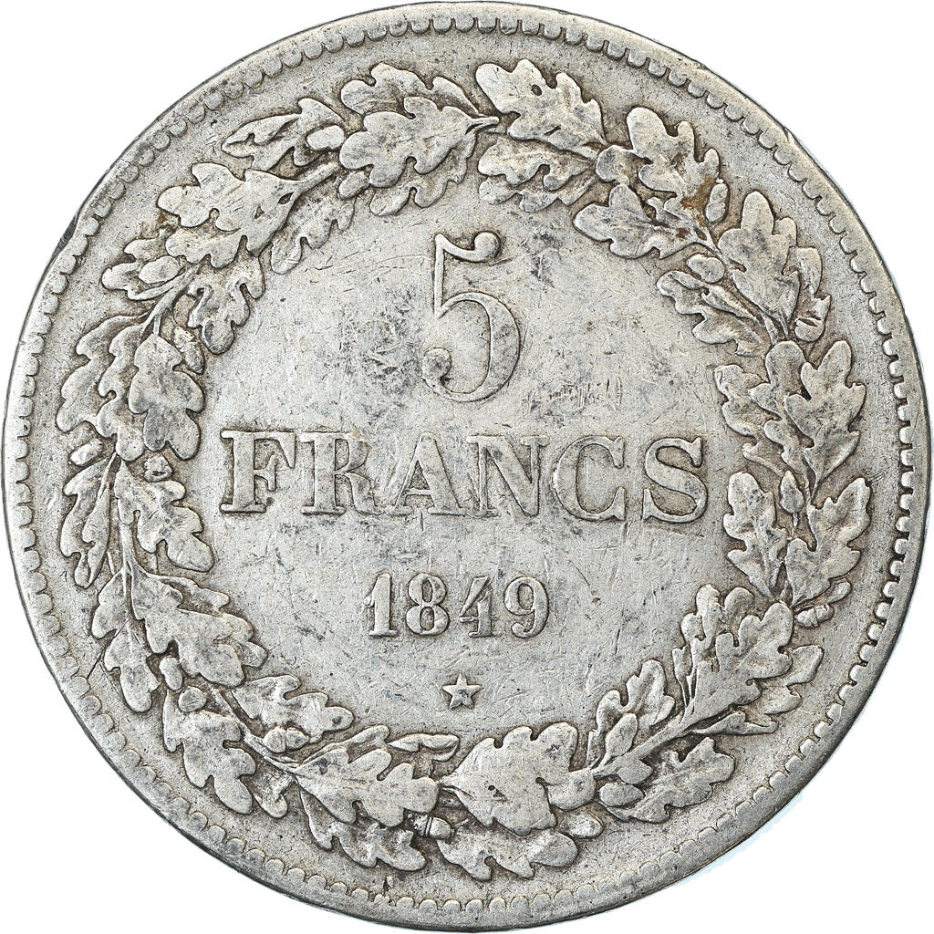 Coin, Belgium, Leopold I, 5 Francs, 5 Frank, 1849, VF(30-35), Silver, KM:3.2