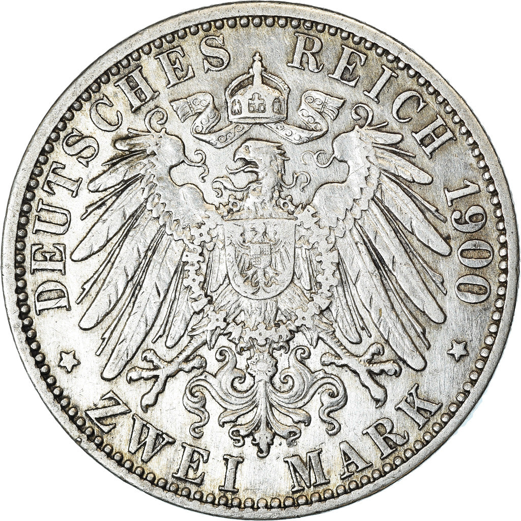 Moneda, Estados alemanes, BAVARIA, Otto, 2 Mark, 1900, Munich, MBC+, Plata