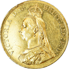 Coin, Great Britain, Victoria, 5 Pounds, 1887, AU(50-53), Gold, KM:769