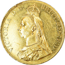 Moneta, Wielka Brytania, Victoria, 5 Pounds, 1887, AU(50-53), Złoto, KM:769
