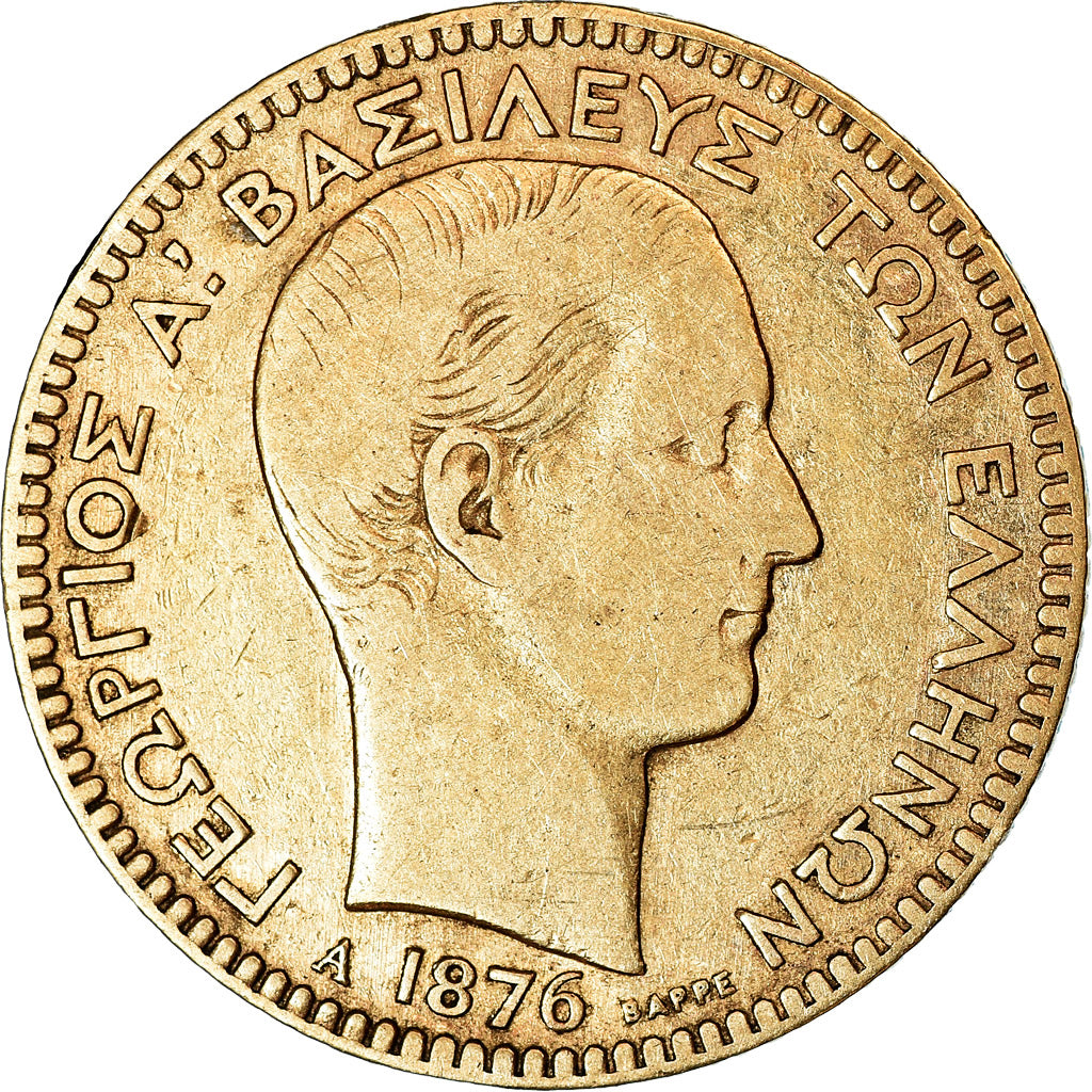 Coin, Greece, George I, 20 Drachmai, 1976, Paris, VF(30-35), Gold, KM:49