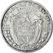 Coin, Panama, 1/10 Balboa, 1953, EF(40-45), Silver, KM:24
