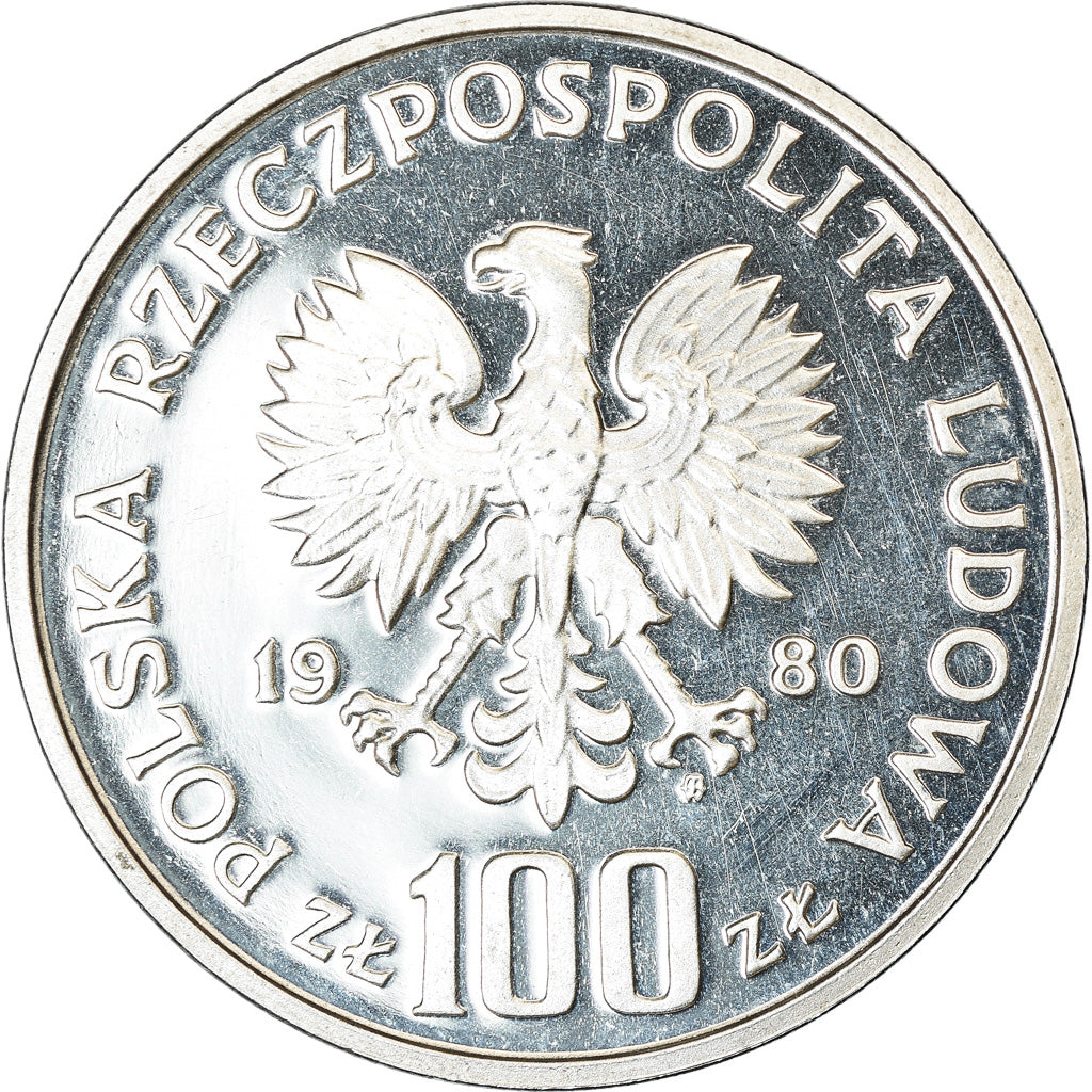 Moneta, Polonia, 100 Zlotych, 1980, Warsaw, Proof, FDC, Argento, KM:109