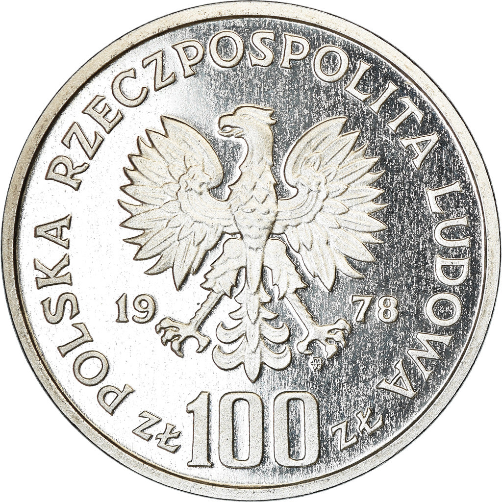 Coin, Poland, 100 Zlotych, 1978, Warsaw, Proof, MS(65-70), Silver, KM:96