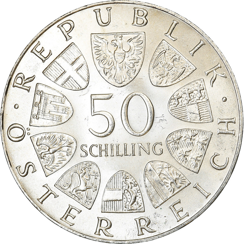 Coin, Austria, 50 Schilling, 1972, MS(64), Silver, KM:2914