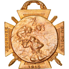 Frankrijk, Journée du poilu, WAR, Medaille, 1915, Excellent Quality, Gilt