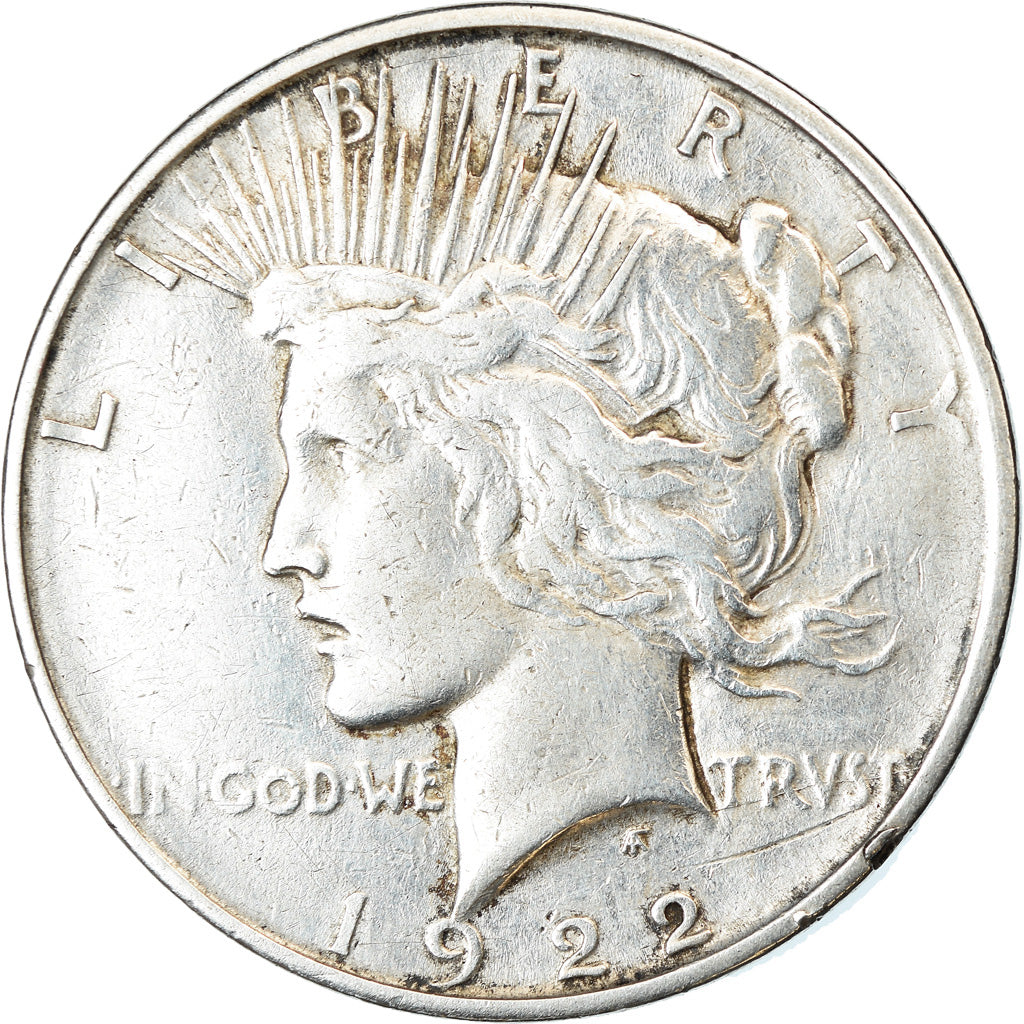 Coin, United States, Peace Dollar, 1922, Denver, EF(40-45), KM 150