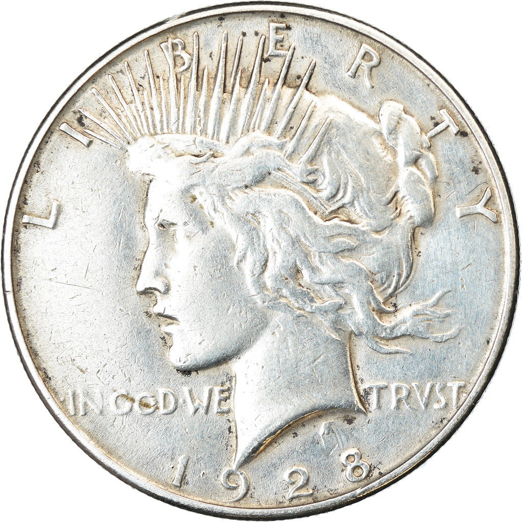 Monnaie, États-Unis, Peace Dollar,1928, San Francisco, TTB