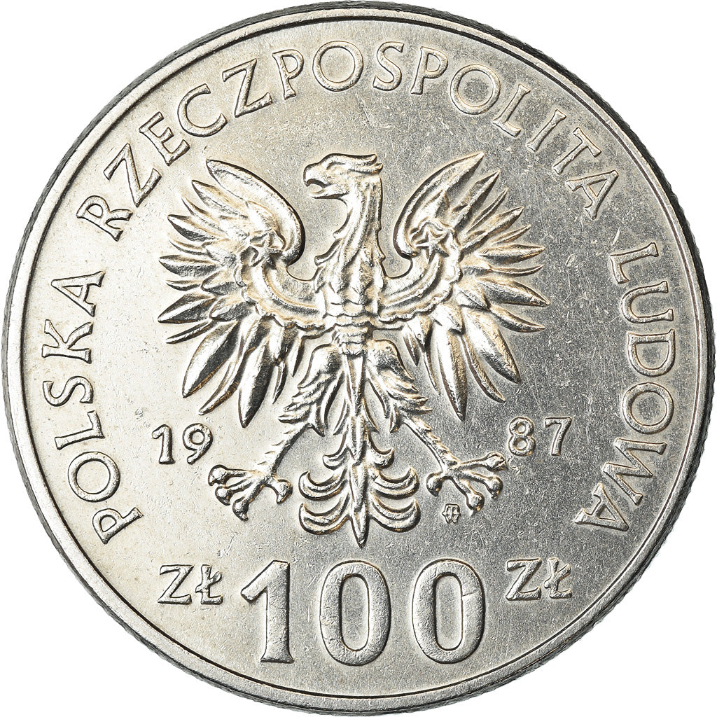 Coin, Poland, 100 Zlotych, 1987, Warsaw, MS(60-62), Copper-nickel, KM:167