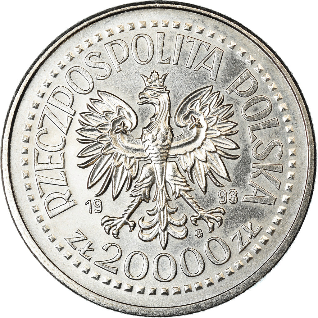 Munten, Polen, 20000 Zlotych, 1993, Warsaw, PR+, Copper-nickel, KM:256